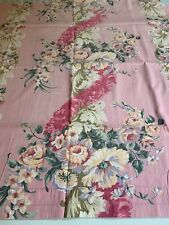 2 Vintage Pink Floral Fabric Panels ~ 34x76 & 34x50 ~ Cotton ~ 1940’s ~ 2 Pieces picture