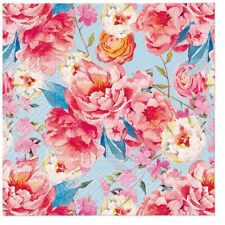 Two Individual Luncheon Decoupage Paper Napkins Peony Floral Flowers Spring picture