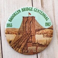 Brooklyn Bridge Centennial Vintage 1980s Pinback 1883 - 1983 New York City USA picture