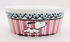 Peanuts Snoopy Dog Bowl Pink Stripe 5” Food or Water Pet Dish - Gibson NEW picture