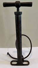 Bicycle Air Pump Copper Color Wood Handle Steampunk Decor Vintage 21” Tall picture