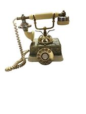 Vintage Antique Rotary Dial Telephone Ornate Decorative Metal Case picture