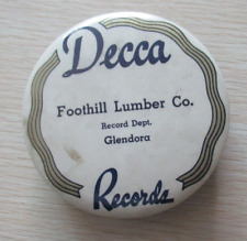 VINTAGE DECCA RECORDS RECORD CLEANING BRUSH / PAD FOOTHILL LUMBER GLENDORA picture