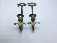 Vintage Pair of Solid Brass Wall Candle Holders Sconces 10.5