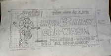 Vintage 1966 Naughty Spanking Billboard Outdoor Sign Ad Sketch for Car Wash picture