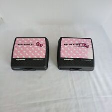 2 Black Tupperware Sanrio Hello Kitty Sandwich Containers Boxes picture