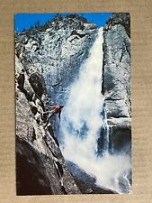 Postcard California Yosemite National Park Scenic Upper Falls Rock Climbers picture