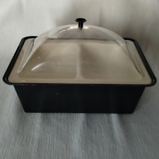 Vintage Retro MCM 2 Sided Lucite Dome Food Serving Chiller Station Dish 60s 70s picture
