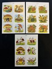 Vintage 80’s DENNISON Sticker Sheets - Lady Bugs, Turtles, Frogs, Mice, Snails.. picture
