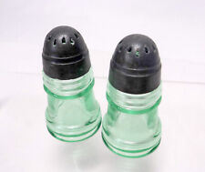 Pair of Green Banded Depression Salt & Pepper Shakers picture