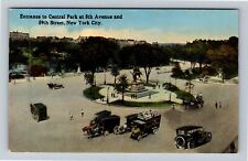 New York City NY,, Entrance To Central Park Vintage Souvenir Postcard picture