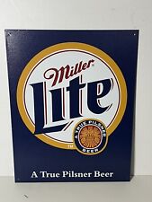 Vintage Miller Lite True Pilsner Beer Metal Tin Wall Sign Bar Decor picture