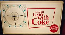 VINTAGE 1960s COCA COLA LIGHT UP CLOCK THING GO BETTER WITH COKE CLEAN TESTED picture