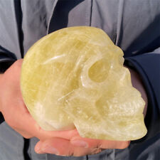 2.86LB Natural Smokey citrine Quartz Skull Hand Carved Quartz Crystal Skull heal picture