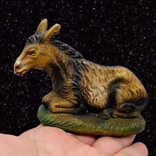 Vintage Terracotta Italy Nativity Sitting Donkey Figurine 2”T 3”W picture