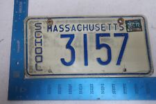 Massachusetts License Plate Tag MA 1972 72 School 3157 picture