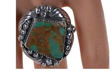Sz13 Huge 51 gram Navajo Sterling and Turquoise Sandcast ring picture