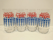 4-Pepsi “HAVE A PEPSI” Vintage Blue Dot Drinking Glass -16 oz - 5 3/4