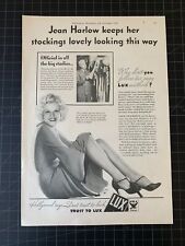 Vintage 1933 Lux Soap Print Ad - Jean Harlow picture