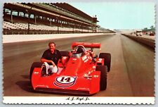 Vintage Indy 500 Postcard c1977 A. J. Foyt Jr. Scalloped NOS 4