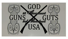 2nd Amendment God Guns Guts USA Rifles Decal Vinyl Bumper Sticker (3.75