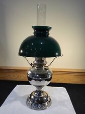 B & H NICKEL OIL BANQUET PARLOR GWTW NO. 4 RADIANT STUDENT LAMP GREEN CASED picture