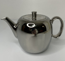 The Royal Worcester True Porcelain Tea Pot Chrome/Silver Luster Finish ~ England picture