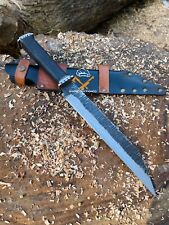 Custom Handmade Carbon Steel Blade Survival Seax Knife | Hunting Knife | Camping picture