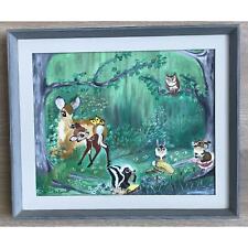 Vintage Disney Bambi One of a Kind Painting by R.H. Bennett Excellent Condition picture