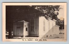 Burr Oak MI, Methodist Episcopal Church, Michigan Vintage Postcard picture