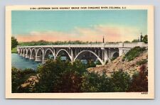 Old Postcard Jefferson Davis Bridge Congaree River Columbia SC #2 picture