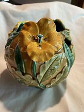 Vintage Jay Willfred Andrea by Sadek  Embossed Porcelain Pansy Bowl/Planter NICE picture