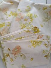 Vintage Springmaid Wondercale Floral Yellow Peach Full Sheet Set 2 Cases XLNT picture