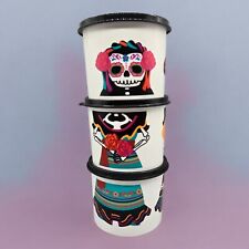 Tupperware Day of the Dead Containers Wonders Line Dia De Los Muertos Stacking picture