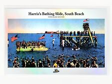 Harris's Bathing Slide South Beach Unique Holographic Silver Postcard GleeBeeCo picture