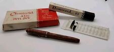 Vintage Osmiroid 65 Italic Pen Set in Box Brown Marbled Pen 3 Nibs TLC picture