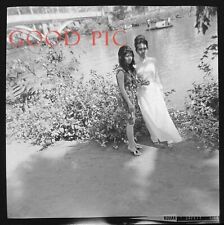 #V5 m Vintage Photo Negative- Young Woman by Lake - Saigon Vietnam-1963 picture