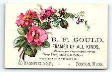 c1880 BOSTON MASS B.F. GOULD 40 BROOMFIELD ST FRAMES VICTORIAN TRADE CARD Z1115 picture