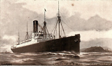 c1910 CUNARD R.M.S. LINE STEAMER SAXONIA AND IVERNIA ARTIST POSTCARD P1012 picture