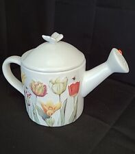 Vintage Hallmark Marjolein Bastin Ceramic Watering Can Teapot Natures Sketchbook picture