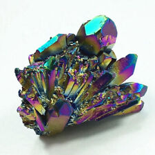 10Pcs 150g Natural Rainbow Quartz Crystal Cluster VUG Titanium Specimens Healing picture