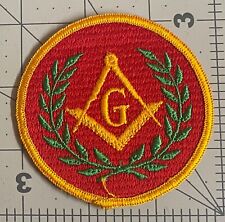 MASONS FRATERNAL ORGANIZATION~Embroidered Sew on Patch~G ON RED BACKGROUND picture