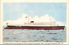 Vtg Ice Breaking CNR Ferry Between Prince Edward Island & New Brunswick Postcard picture