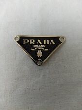 Prada Logo 38mm Triangle Black with trim  Silver Button Pendant Zipperpull picture