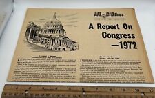 Vintage AFL-CIO Labor Report On Congress 1972 Ephemera Paper How Congress Votes picture
