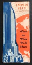 1940s Empire State Observatories New York Brochure Where The Whole World Meets picture