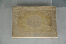 Vintage Handcrafted Brass Inlay Engraved Solid Heavy Stand/Bajot, Nice Patina picture