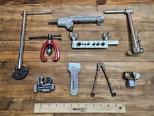 Vintage Plumbers Plumbing Tools Mixed Lot Wrenches Gauges Flaring Pipe Cutters picture