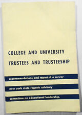College & University Trustees & Trusteeship - Recommendations... 1966 NY Regents picture