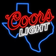 Coors Light Texas TX Neon Sign Light 24x20 Lamp Beer Bar Pub Wall Decor picture